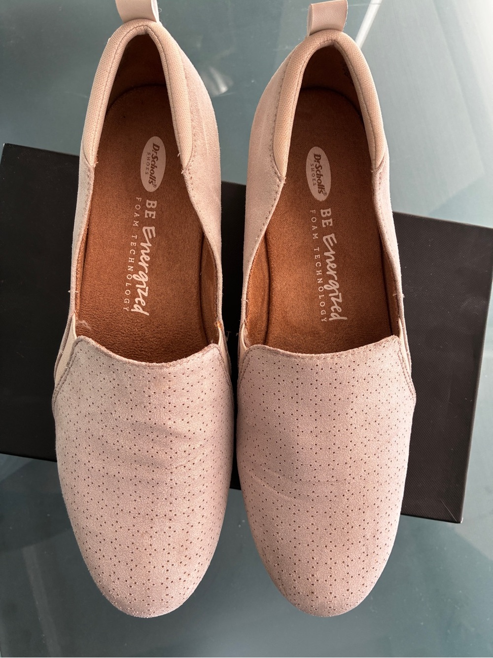 Dr. Scholl's BE Energized Tan  Suede Slip-On Comfort Flats